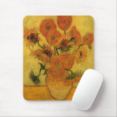Vincent van Gogh still Life Vase met 15 zonnebloem Muismat (Met muis)