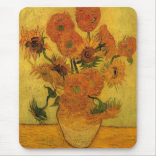 Vincent van Gogh still Life Vase met 15 zonnebloem Muismat
