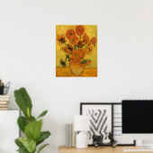 Vincent van Gogh still Life Vase met 15 zonnebloem Poster (Thuiskantoor)