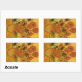 Vincent van Gogh still Life Vase met 15 zonnebloem Rechthoekige Sticker (Vel)
