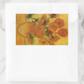 Vincent van Gogh still Life Vase met 15 zonnebloem Rechthoekige Sticker (Tas)
