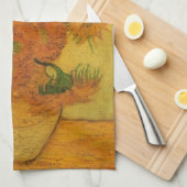 Vincent van Gogh still Life Vase met 15 zonnebloem Theedoek (Quarter Fold)