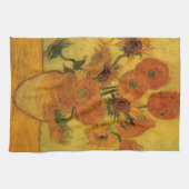 Vincent van Gogh still Life Vase met 15 zonnebloem Theedoek (Horizontaal)