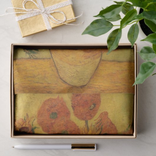 Vincent van Gogh still Life Vase met 15 zonnebloem Tissuepapier (Geschenk)