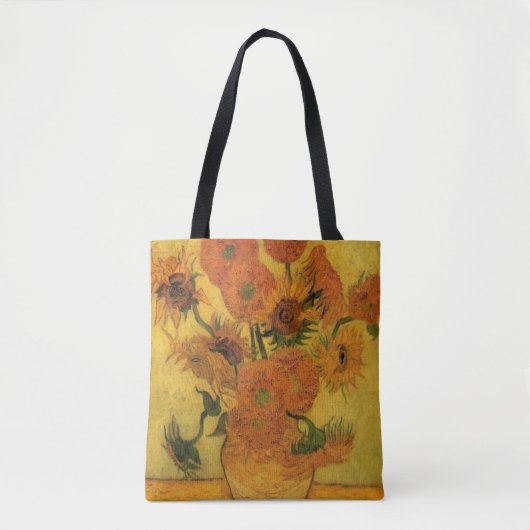 Vincent van Gogh still Life Vase met 15 zonnebloem Tote Bag (Voorkant)
