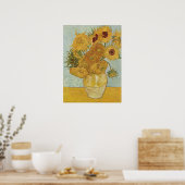 Vincent van Gogh still Life Vase met zonnebloemen Poster (Keuken)