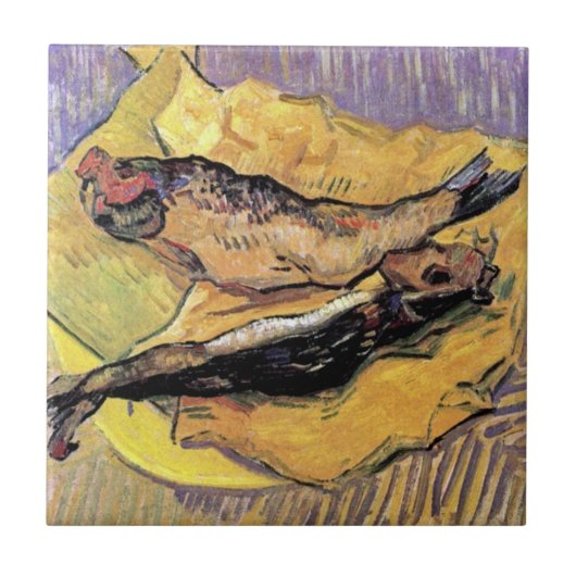 Vincent Van Gogh - Stilleven Bloaters Fijne Kunst Tegeltje (Voorkant)