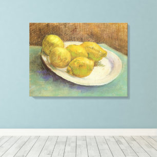 Vincent van Gogh - Stilleven Citroenen op een Bord Canvas Afdruk