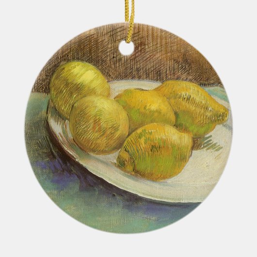 Vincent van Gogh - Stilleven citroenen op een bord Keramisch Ornament (Voorkant)