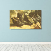 Vincent van Gogh - Stilleven drie paar schoenen Canvas Afdruk (Insitu (Houten vloer))