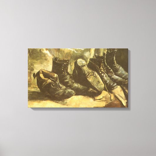 Vincent van Gogh - Stilleven drie paar schoenen Canvas Afdruk (Voorkant)