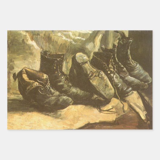 Vincent van Gogh - Stilleven drie paar schoenen Inpakpapier Vel (Voorkant)