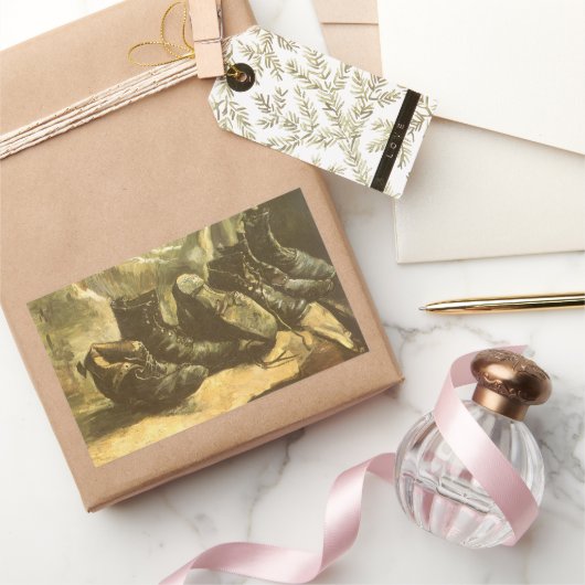Vincent van Gogh - Stilleven drie paar schoenen Rechthoekige Sticker (Geschenken)
