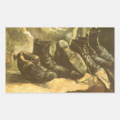 Vincent van Gogh - Stilleven drie paar schoenen Rechthoekige Sticker (Voorkant)