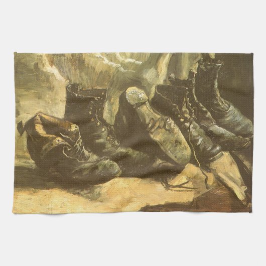 Vincent van Gogh - Stilleven drie paar schoenen Theedoek (Horizontaal)