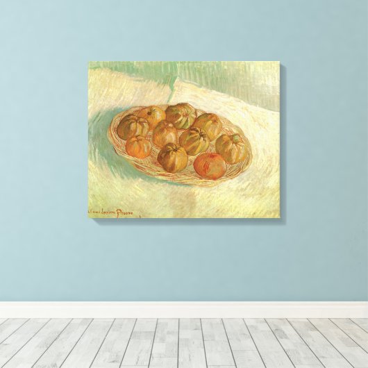 Vincent van Gogh - Stilleven mand van appels Canvas Afdruk (Insitu (Houten vloer))