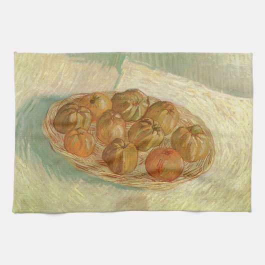 Vincent van Gogh - Stilleven mand van appels Theedoek (Horizontaal)