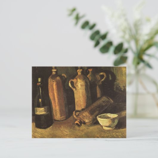 Vincent van Gogh - Stilleven met 4 stenen flessen Briefkaart (Staand voorkant)