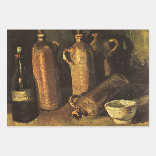 Vincent van Gogh - Stilleven met 4 stenen flessen Inpakpapier Vel (Voorkant)