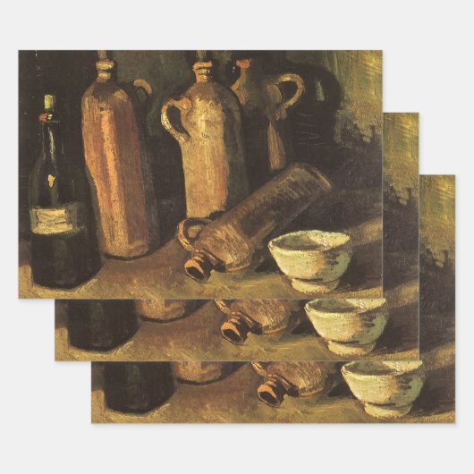 Vincent van Gogh - Stilleven met 4 stenen flessen Inpakpapier Vel (Set)