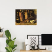 Vincent van Gogh - Stilleven met 4 stenen flessen Poster (Thuiskantoor)