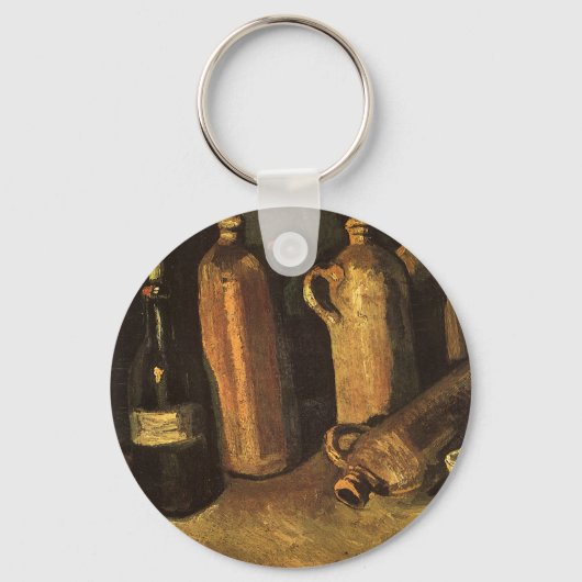Vincent van Gogh - Stilleven met 4 stenen flessen Sleutelhanger (Voorkant)