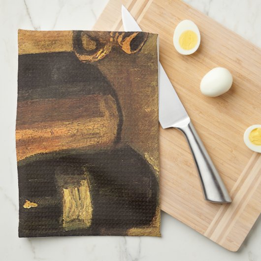 Vincent van Gogh - Stilleven met 4 stenen flessen Theedoek (Quarter Fold)