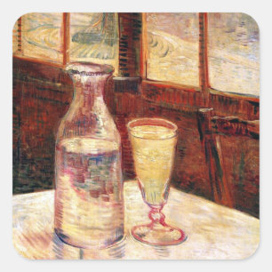 Vincent Van Gogh - Stilleven met absint Vierkante Sticker