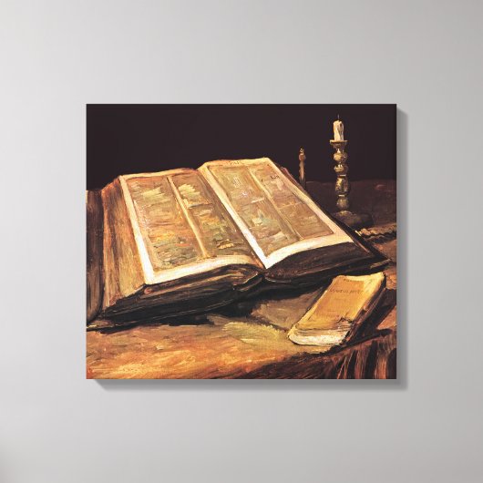 Vincent Van Gogh - Stilleven met Bijbel Canvas Afdruk (Voorkant)