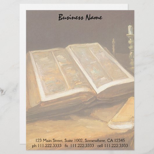 Vincent van Gogh - Stilleven met de Bijbel Briefhoofd Ontwerp (Voorkant / Achterkant)