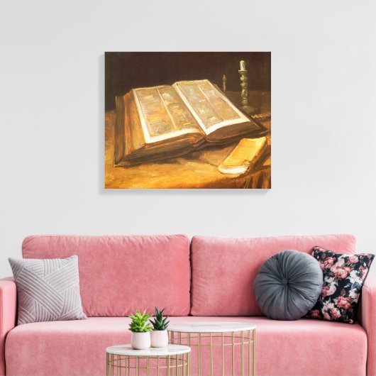 Vincent van Gogh - Stilleven met de Bijbel Canvas Afdruk (Insitu (Woonkamer))