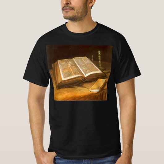 Vincent van Gogh - Stilleven met de Bijbel T-shirt (Voorkant)