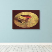 Vincent van Gogh - Stilleven met drie boeken Canvas Afdruk (Insitu (Houten vloer))