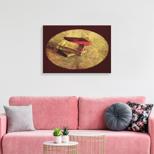Vincent van Gogh - Stilleven met drie boeken Canvas Afdruk (Insitu (Woonkamer))