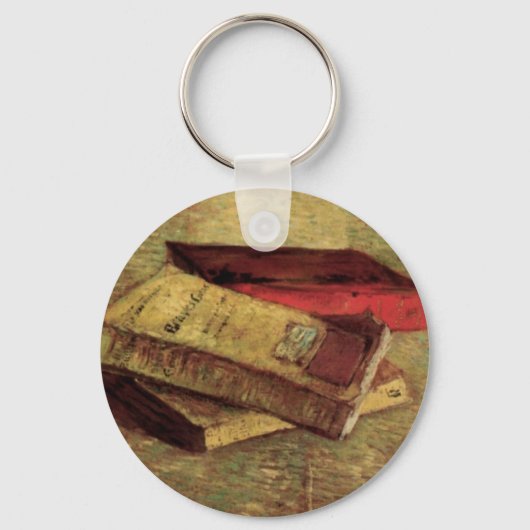 Vincent van Gogh - Stilleven met drie boeken Sleutelhanger (Voorkant)
