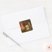Vincent van Gogh - Stilleven met een koffiemolen Vierkante Sticker (Envelop)
