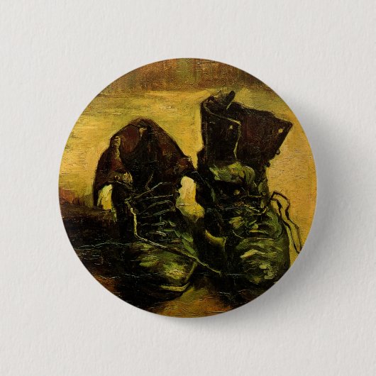 Vincent van Gogh - Stilleven met een paar schoenen Ronde Button 5,7 Cm (Voorkant)