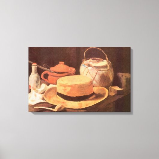 Vincent van Gogh - Stilleven met gele strohoed Canvas Afdruk (Voorkant)