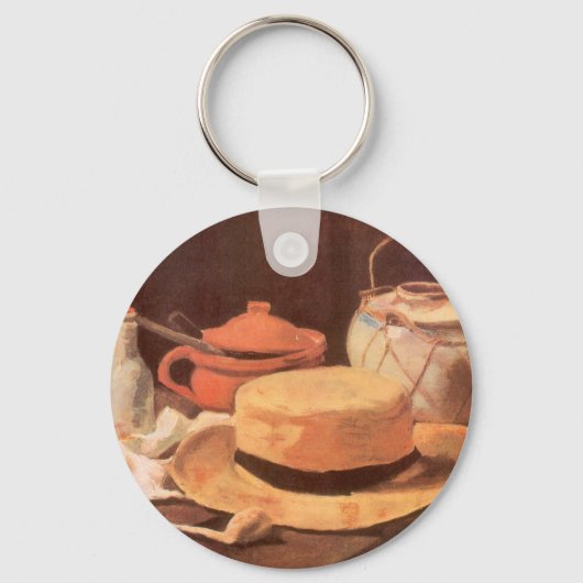 Vincent van Gogh - Stilleven met gele strohoed Sleutelhanger (Voorkant)
