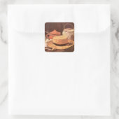 Vincent van Gogh - Stilleven met gele strohoed Vierkante Sticker (Tas)