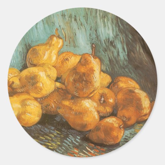 Vincent van Gogh - Stilleven met Quince Pears Ronde Sticker (Voorkant)