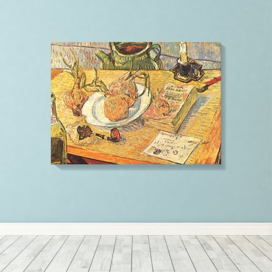 Vincent van Gogh - Stilleven met tekenbord Canvas Afdruk (Insitu (Houten vloer))