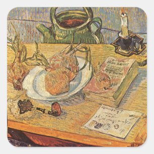 Vincent van Gogh - Stilleven met tekenbord Vierkante Sticker