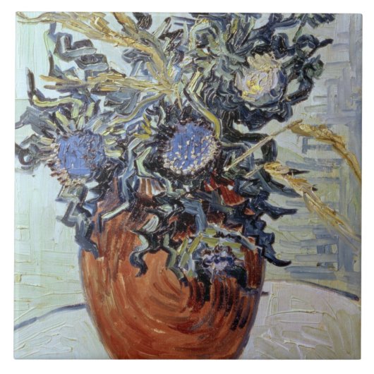 Vincent van Gogh | Stilleven met Thistles, 1890 Tegeltje (Voorkant)