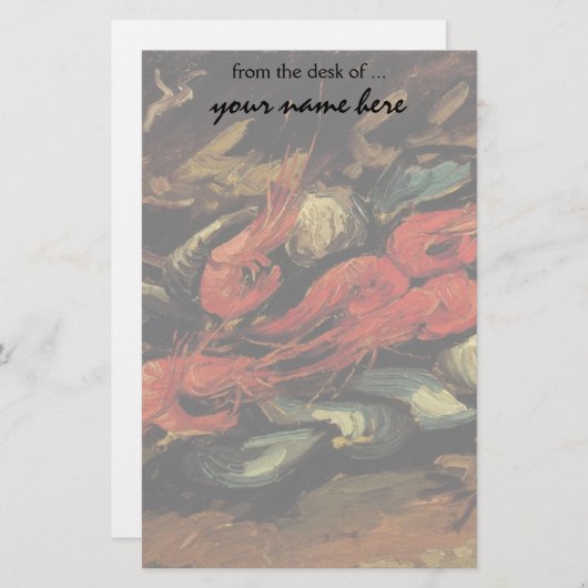 Vincent van Gogh - Stilleven Mosselen en garnalen Briefpapier (Voorkant / Achterkant)