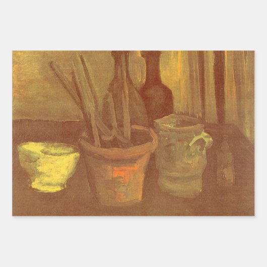 Vincent van Gogh - Stilleven penseel in pot Inpakpapier Vel (Voorkant)
