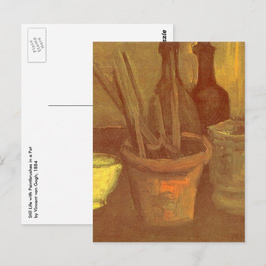Vincent van Gogh - Stilleven penselen in pot Briefkaart (Voorkant / Achterkant)