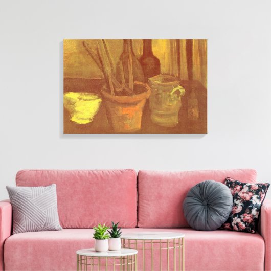 Vincent van Gogh - Stilleven penselen in pot Canvas Afdruk (Insitu (Woonkamer))