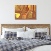 Vincent van Gogh - Stilleven penselen in pot Canvas Afdruk (Insitu (Slaapkamer))