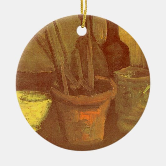 Vincent van Gogh - Stilleven penselen in pot Keramisch Ornament (Voorkant)